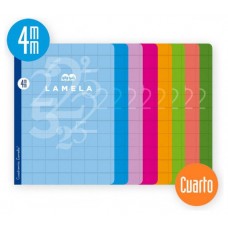 LIBRETA CUBIERTA BASICA FORMATO A4 RAYADO 4 MM 50 HOJAS SURTIDOS LAMELA 06A4004 (MIN10) (Espera 4 dias)