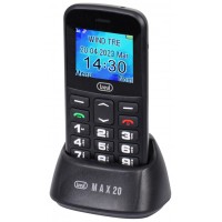 TELEFONO TREVI MAX 20 SENIOR PHONE BIG BUTTON FUNCION S.O.S. BLACK