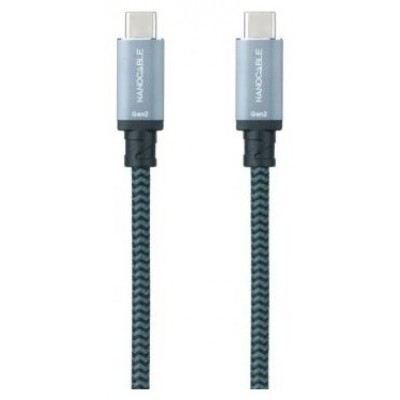 CABLE USB 3.1 GEN2 10Gbps 5A 4K/60Hz, USB-C/M USB-C/M 1.5 M GRIS/NEGRO NANOCABLE (Espera 4 dias)