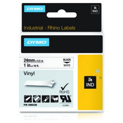 DYMO RHINO Cinta ID1-24 Negro/blanco vinilo