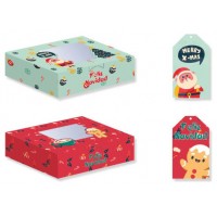 CAJA PLEGABLE DECORADA CON VENTANA NAVIDAD BISMARK 330874 (Espera 4 dias)