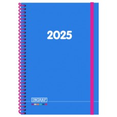 AGENDA 2025 MEDITERRANEO DIA/PAGINA 15x21 COL.SURTIDOS ESPIRAL  CASTELLANO INGRAF 355430 (Espera 4 dias)