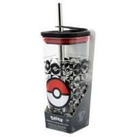 VASO ACRÍLICO CUBE CON PAJITA ACERO INOX. POKEMON STOR 3556 (Espera 4 dias)