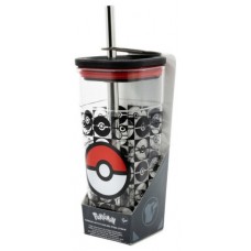 VASO ACRÍLICO CUBE CON PAJITA ACERO INOX. POKEMON STOR 3556 (Espera 4 dias)