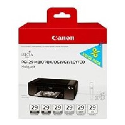 Canon PIXMA/PRO-1 MultiPack PGI-29 MBK/PBK/DGY/GY/LGY/CO