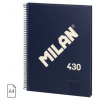 CUADERNO A4 CON ESPIRAL Y TAPA DURA, 80 HOJAS BLANCAS DE 95 GR/M, COLECCIÓN 430 SINCE 1918, AZUL MILAN 57141E80B (Espera 4 dias)