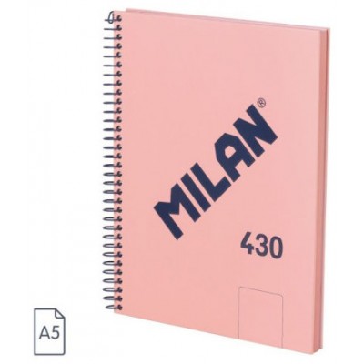 CUADERNO A5 CON ESPIRAL Y TAPA DURA, 80 HOJAS BLANCAS DE 95 GR/M, COLECCIÓN 430 SINCE 1918, ROSA MILAN 57151E80P (Espera 4 dias)