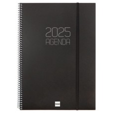 AGENDA 2025 BASIC OPAQUE E40 210X297MM SEMANA VISTA HORIZONTAL NEGRO FINOCAM 742786025 (Espera 4 dias)