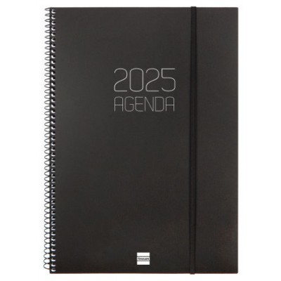 AGENDA 2025 BASIC OPAQUE E40 210X297MM SEMANA VISTA HORIZONTAL NEGRO FINOCAM 742786025 (Espera 4 dias)