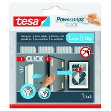 BLISTER TIRAS ADHESIVAS CUELGA OBJETOS POWERSTRIPS CLIK 7,2KG  4 PARES 85X20MM "L" TESA 77722-00001-00 (Espera 4 dias)