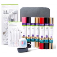 Cricut EasyPress Mini, Zen Blue + Everything Iron -On Bundle Azul, Blanco (Espera 4 dias)