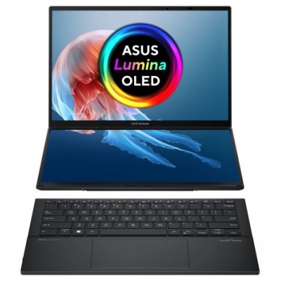 ASUS Zenbook Duo OLED UX8406MA-QL396W - Ordenador Portátil 14" WUXGA (Intel Core Ultra 9 185H, 32GB RAM, 1TB SSD, Arc Graphics, Windows 11 Home) Gris Tintero - Teclado QWERTY español (Espera 4 dias)