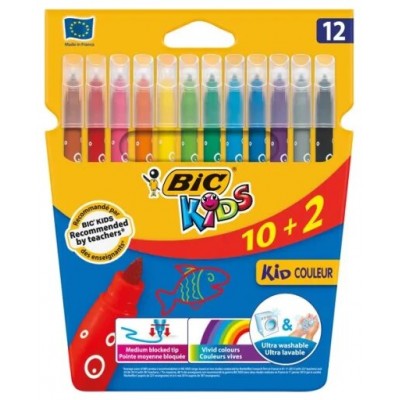 ESTUCHE ROTULADORES FORMATO ESPECIAL 12 UDS KID COULEUR BIC 9246623 (Espera 4 dias)