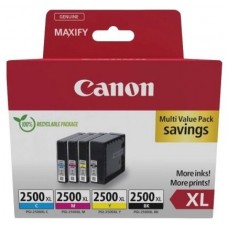 CANON Pack 4 Cartuchos PGI-2500XL Maxify iB4050 MB5050 MB5350 Alta capacidad  Pack-4 colores ECOPACK