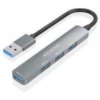 HUB USB 3.0 ALUMINIO 1XUSB3.0 A H+3XUSB2.0 A H GRIS