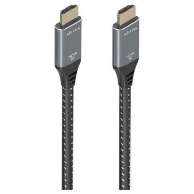 AISENS - CABLE HDMI V2.1 ULTRA ALTA VELOCIDAD / HEC 8K@60HZ 48GBPS, A/M-A/M, GRIS/NEGRO, 5.0M