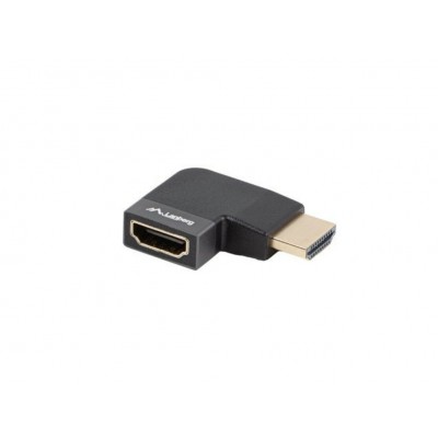 ADAPTADOR 8K LANBERG HDMI(M) A HDMI(H) ANGULO DERECHA ALUMINIO PLATA