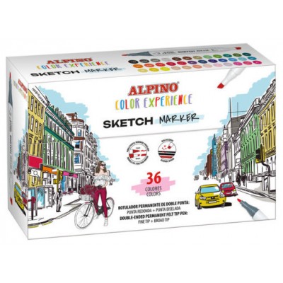 ESTUCHE 36 SKETCH MARKERS COLOR EXPERIENCE ALPINO AR001066 (Espera 4 dias)