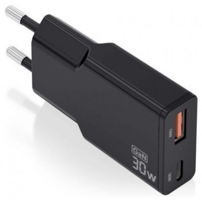 CARGADOR AISENS GAN ULTRA DELGADO 30W USB-C PD3.0 QC4.0 USB-A QC3.0