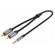 CABLE AUDIO ESTEREO JACK 3.5/M 2xRCA/M 5 M GRIS VENTION (Espera 4 dias)