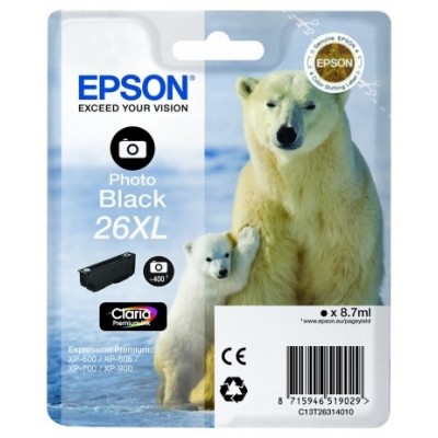 Epson Claria Premium Cartucho foto Negro 26XL Alta(Blister + Alarma acustico/Radiofrecuencia)