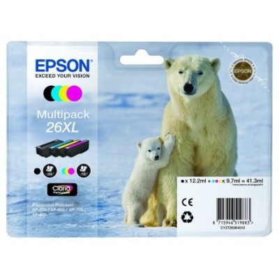 Epson Claria Premium Cartucho 26XL Alta Multipack 4 Col (Blister+ Alarma acustico/Radiofrecuencia)</