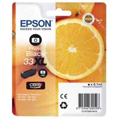 EPSON Expression Home XP-530/XP630/XP635/XP830 Cartucho Negro Foto 33XL