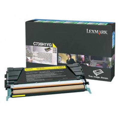 LEXMARK C-736, X-736/738 Toner Amarillo Alto rendimiento Retornable