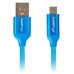 CABLE USB LANBERG 2.0 MACHO/MICRO USB MACHO QUICK CHARGE 3.0 1M AZUL