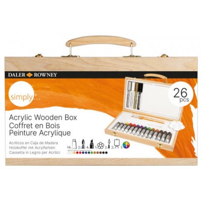 CAJA DE MADERA SET DE PINTURA ACRÍLICO DALER ROWNEY D12650055000 (Espera 4 dias)