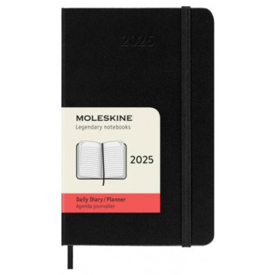 AGENDA 2025 TAPA DURA 12 MESES DIARIA P (9 x 14 CM) NEGRA MOLESKINE DHB12DC2Y25 (Espera 4 dias)