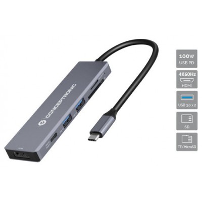 DOCKING USB-C CONCEPTRONIC DONN23G 1xHDMI 4K 2xUSB-A