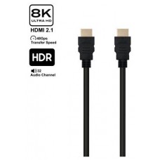 EWENT ULTRA HIGH SPEED HDMI 2.1 CABLE WITH ETHERNET, BLACK, M/M 8,0M, 8K@60HZ, HDR (Espera 4 dias)