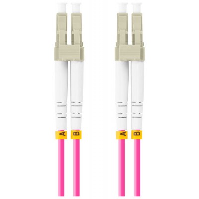 CABLE DE FIBRAOPTICA LANBERG 1M MULTI LC/UPC-LC/UPC DUPLEX OM4 50/125 LSZH VIOL