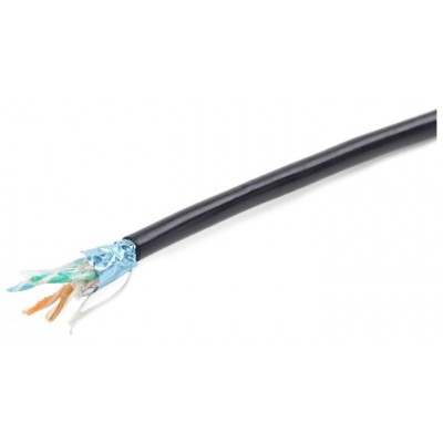 CABLE RED EXTERIOR GEMBIRD CAT 5E FTP COBRE SOLIDO AWG24 CON GEL NEGRO 305M