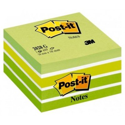 CUBO 450 HOJAS NOTAS ADHESIVAS 76X76MM COLORES SURTIDOS VERDES 2028-GN POST-IT 7100200375 (Espera 4 dias)