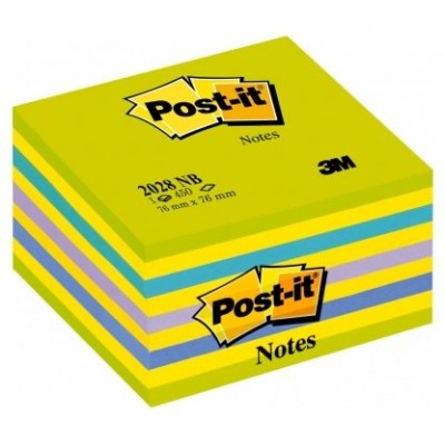 CUBO 450 HOJAS NOTAS ADHESIVAS 76X76MM COLORES SURTIDOS AZULES-VERDES 2028-NB POST-IT 7100172387 (Espera 4 dias)