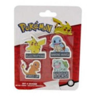 PACK DE 4 GOMAS DE BORRAR POKÉMON CYP BRANDS REDSTRING GS-414-PK (Espera 4 dias)