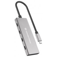 Conceptronic HUBBIES16G 4-Port USB 3.2 Gen 2 Hub, 10Gbps, USB-C  a W Usb PD/Aluminum