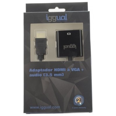 iggual Adaptador HDMI a VGA + audio (3.5 mm)