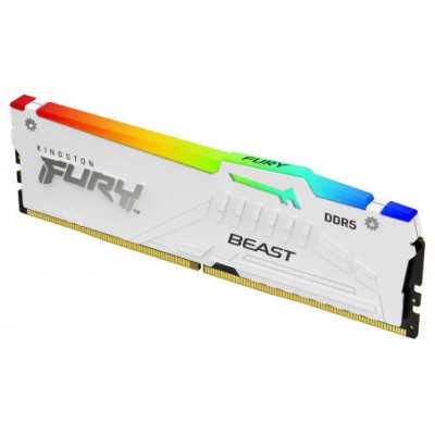 MEMORIA KINGSTON 16GB 6000MT/S DDR5 CL30  FURY BEAST WHITE RGB XMP - KF560C30BWA-16 (Espera 4 dias)