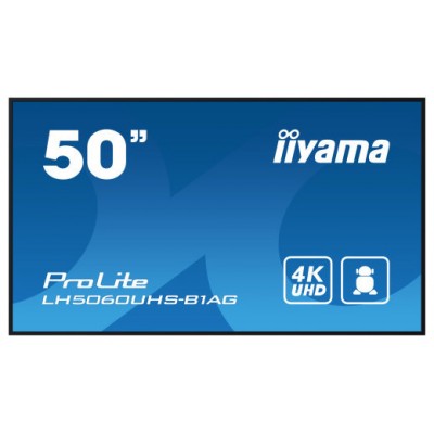 iiyama LH5060UHS-B1AG pantalla de señalización Pizarra de caballete digital 125,7 cm (49.5") LED Wifi 500 cd / m² 4K Ultra HD Negro Procesador incorporado Android 11 24/7 (Espera 4 dias)