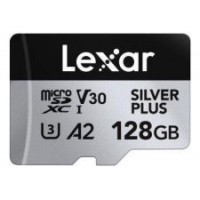 LEXAR 128GB LEXAR HIGH-PERFORMANCE SILVER PLUS MICROSDXC UHS-I, UP TO 205MB/S READ 150MB/S WRITE C10 A2 V30 U3,WITH ADAPTER (Espera 4 dias)