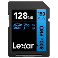 LEXAR 128GB PROFESSIONAL 800X PRO SDXC UHS-I CARDS,  UP TO 150MB/S READ 45MB/S WRITE C10 V30 U3 (Espera 4 dias)