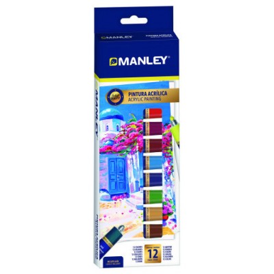 ESTUCHE PINTURA ACRILICA 12 X 12ML MANLEY MDV00012 (Espera 4 dias)