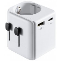 ADAPTADOR DE VIAJE EWENT PUERTO USB Y TIPO C USA/UK/AUS/CHINA