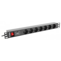 REGLETA LANBERG 1U 16A RACK 19 7X SOCKET NEGRO 2M