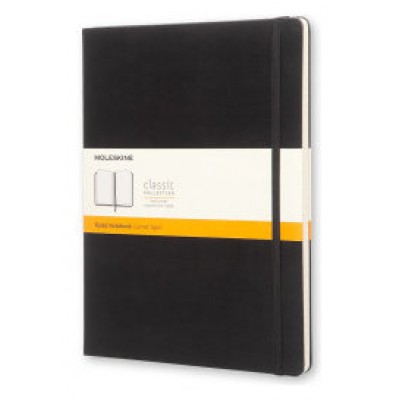 LIBRETA CLASICA TAPA DURA NEGRA XL (19X25CM) RAYAS MOLESKINE QP090 (Espera 4 dias)