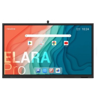 NEWLINE MONITOR INTERNATIVO ELARA PRO (TT-6523QCA+) 65", ANDROID 13, GOOGLE EDLA, CAMARA 4K, 8 MIC, MULTI USUARIO, 2X20W+SUB15W, WIFI 6 + BL, NFC, USB-C 100W, USB-C OUT, 16GB Y 320GB, 40 PT, NEWLINE APPS, OPS PC Y SDM OPC, 5 AÑOS DE GARANTIA O