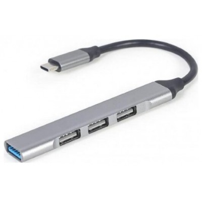 CONCENTRADOR GEMBIRD USB TIPO C - 4P (USB3 X 1 PUERTO, USB2 X 3 PUERTOS) SILVER